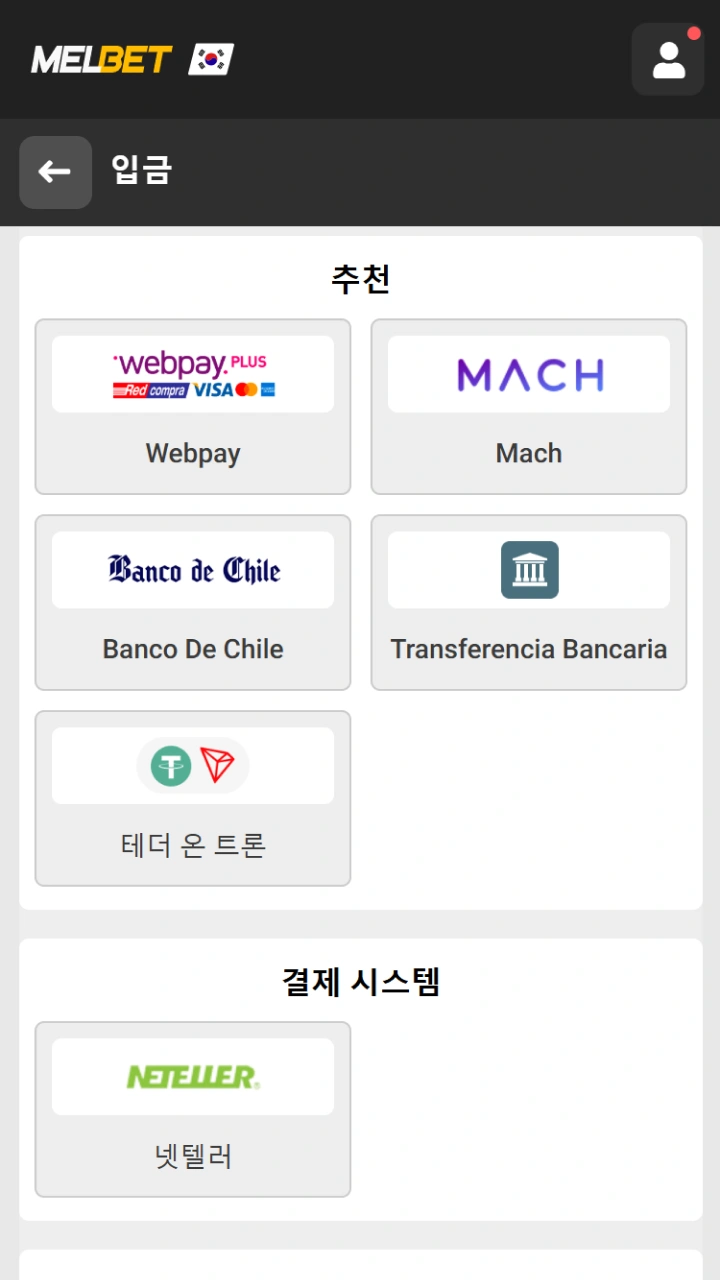 Melbet의 입금 페이지에서는 안전하고 신뢰할 수 있는 다양한 결제 수단을 제공합니다.